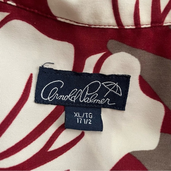 Arnold Palmer Hawaiian Tiki Carribean Beach Travel Vacation Shirt Tropical Red - Picture 2 of 8